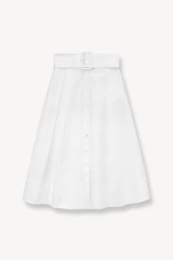 KINGSLEY SKIRT | WHITE -Staud Outlet Store STAUD KINGSLEY SKIRT WHITE SUPF 23 ECOM 1 1