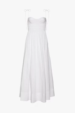LANDRY DRESS | WHITE -Staud Outlet Store STAUD LANDRY DRESS WHITE SUMMER ECOM 22
