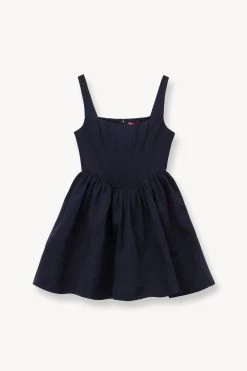 LANDSCAPE DRESS | NAVY -Staud Outlet Store STAUD LANDSCAPE DRESS NAVY SUPF 23 ECOM 1