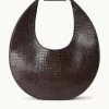 LARGE MOON BAG | ESPRESSO CROC EMBOSSED