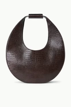 LARGE MOON BAG | ESPRESSO CROC EMBOSSED
