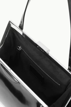 LENNON SHOULDER BAG | BLACK POLISHED -Staud Outlet Store STAUD LENNON SHOULDERBAG BLACK FALL 23 ECOM 3