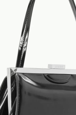 LENNON SHOULDER BAG | BLACK POLISHED -Staud Outlet Store STAUD LENNON SHOULDERBAG BLACK FALL 23 ECOM 4