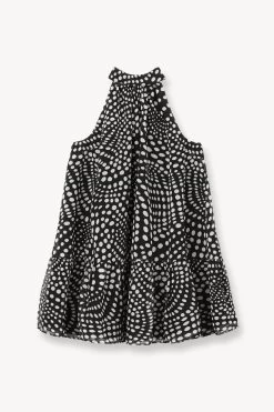 MARLOWE DRESS | BLACK WAVY DOT -Staud Outlet Store STAUD MARLOWE DRESS BLACK WAVY DOTS SUPF 23 ECOM 1