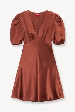 MINI MILLA DRESS | CLOVE -Staud Outlet Store STAUD MINI MILLA DRESS CLOVE SUPF 23 ECOM 1