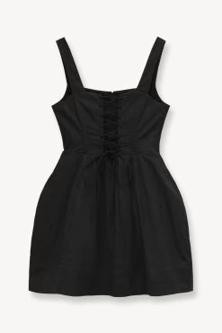 MINI SUTTON DRESS | BLACK -Staud Outlet Store STAUD MINI SUTTON DRESS BLACK SUPF 23 ECOM 1 1