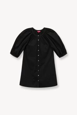 MINI VINCENT DRESS | BLACK -Staud Outlet Store STAUD MINI VINCENT DRESS BLACK SPRING 23 ECOM 1