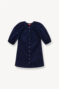 MINI VINCENT DRESS | NAVY -Staud Outlet Store STAUD MINI VINCENT DRESS NAVY SPRING 23 ECOM 1