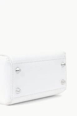 MINI SHIRLEY LEATHER BAG | WHITE BLACK -Staud Outlet Store STAUD MINISHIRLEY BAG WHITEBLACK SPRING 23 ECOM 4