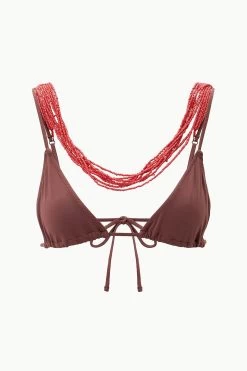 OLIVIA BEADED TRIANGLE TOP | CLOVE -Staud Outlet Store STAUD OLIVIABEADEDTRIANGLE TOP CLOVE SUPF 23 ECOM 1 1