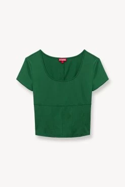 REPLAY TOP | COURT GREEN -Staud Outlet Store STAUD REPLAY TOP GREEN SUPF 23 ECOM 1