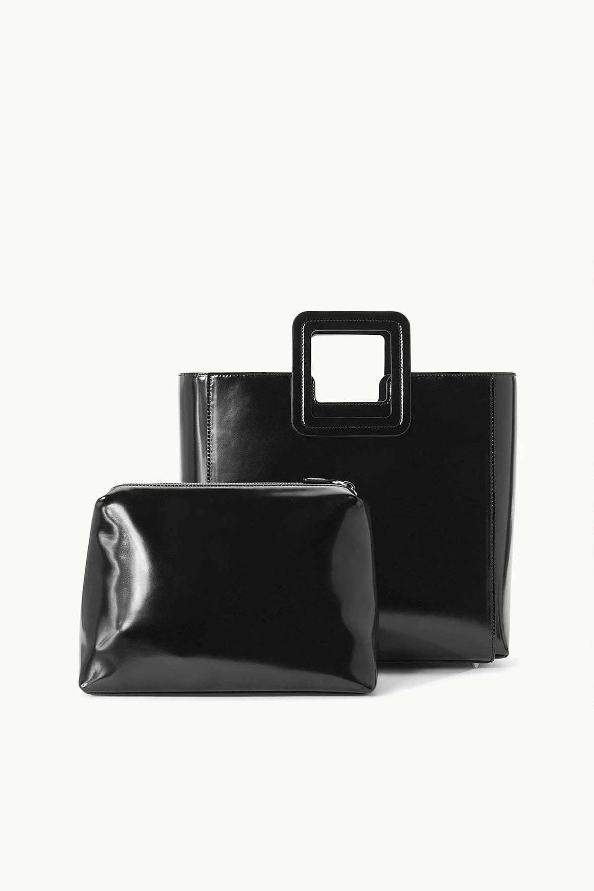 SHIRLEY LEATHER BAG | BLACK POLISHED 3 SHIRLEY LEATHER BAG | BLACK POLISHED - Image 3