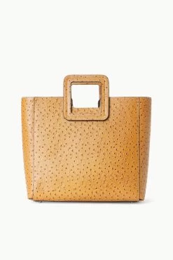 SHIRLEY LEATHER BAG | WALNUT OSTRICH EMBOSSED