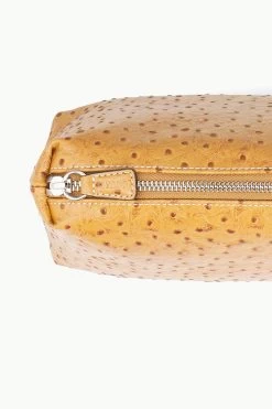 SHIRLEY LEATHER BAG | WALNUT OSTRICH EMBOSSED -Staud Outlet Store STAUD SHIRLEYLEATHER TOTE WALNUT FALL 23 ECOM 5