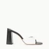 SLOANE HEEL | BLACK WHITE SNAKE EMBOSSED