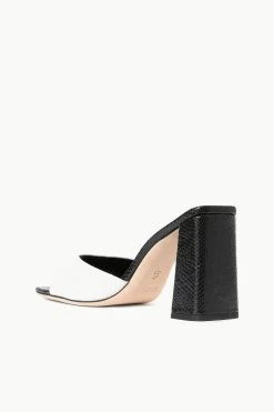 SLOANE HEEL | BLACK WHITE SNAKE EMBOSSED 14 SLOANE HEEL | BLACK WHITE SNAKE EMBOSSED -Staud Outlet Store STAUD SLOANE HEEL BLACKWHITE SPRING 23 ECOM 3
