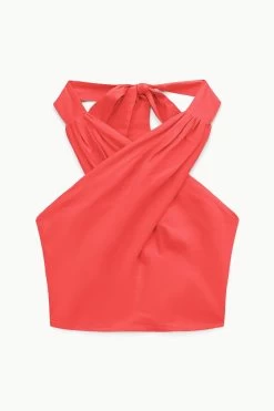 SMOCKED KAI TOP | HIBISCUS -Staud Outlet Store STAUD SMOCKEDKAI TOP HIBISCUS SPRING 23 ECOM 1