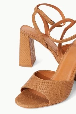 SOLANGE HEEL | TAN SNAKE EMBOSSED -Staud Outlet Store STAUD SOLANGE HEEL TAN SPRING 23 ECOM 4