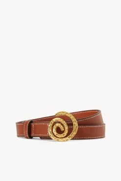 SWIRL BUCKLE BELT | TAN