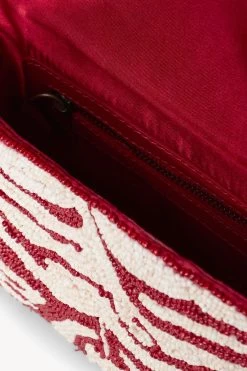 TOMMY BEADED BAG | SCARLET WHITE 15 TOMMY BEADED BAG | SCARLET WHITE -Staud Outlet Store STAUD TOMMY BEADED BAG SCARLET WHITE HOLIDAY 22 ECOM 3