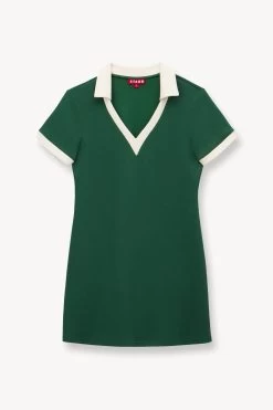 VOLLEY DRESS | COURT GREEN IVORY -Staud Outlet Store STAUD VOLLEY DRESS GREEN SUPF 23 ECOM 1
