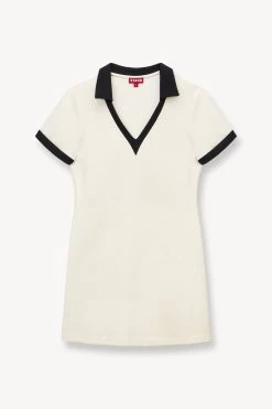 VOLLEY DRESS | IVORY BLACK -Staud Outlet Store STAUD VOLLEY DRESS IVORY SUPF 23 ECOM 1