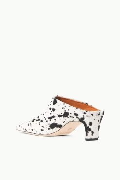 WALLY MULE | BLACK & WHITE HAIRCALF -Staud Outlet Store STAUD WALLY MULE BLACKWHITEHAIRCALF FALL 23 ECOM 3