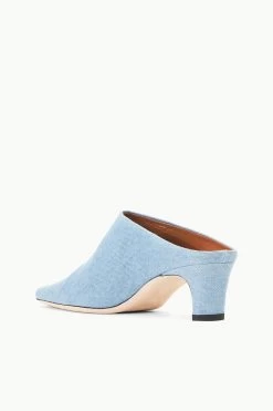 WALLY MULE | DENIM BLUE -Staud Outlet Store STAUD WALLY MULE DENIMBLUE FALL 23 ECOM 3