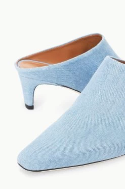 WALLY MULE | DENIM BLUE -Staud Outlet Store STAUD WALLY MULE DENIMBLUE FALL 23 ECOM 4
