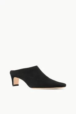 WALLY MULE | BLACK SUEDE -Staud Outlet Store STAUD WALLY MULE SUEDEBLACK SUPF 23 ECOM 2