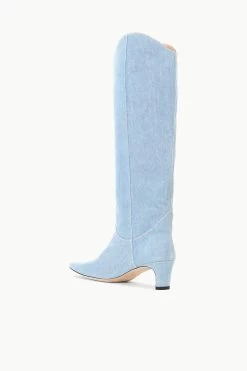 WESTERN WALLY BOOT | DENIM BLUE -Staud Outlet Store STAUD WESTERNWALLY BOOT DENIMBLUE FALL 23 ECOM 3
