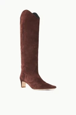 WESTERN WALLY BOOT | MAHOGANY SUEDE -Staud Outlet Store STAUD WESTERNWALLY BOOT MAHOGANY FALL 23 ECOM 2