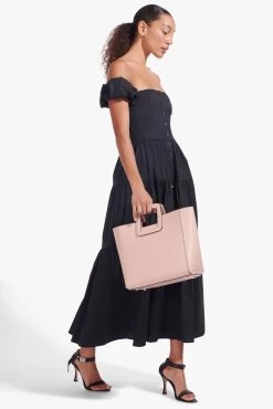 SHIRLEY LEATHER BAG | BLUSH -Staud Outlet Store Shirley Bag Reshoot 03038 web