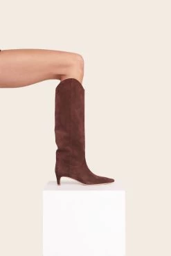 WESTERN WALLY BOOT | MAHOGANY SUEDE -Staud Outlet Store Shoes2 00290 web