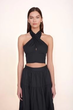 SMOCKED KAI TOP | BLACK