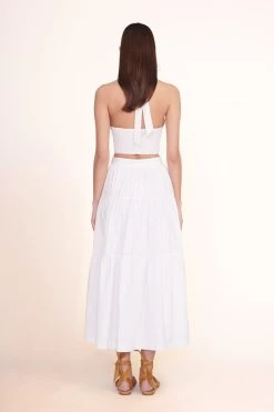 SMOCKED KAI TOP | WHITE -Staud Outlet Store Smocked Kai Top White Sea Skirt White 00691 web