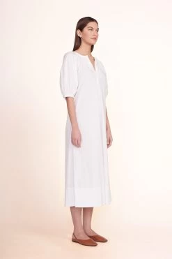 VINCENT DRESS | WHITE -Staud Outlet Store Vincent Dress White 00621 web