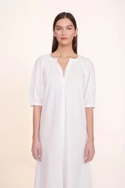 VINCENT DRESS | WHITE -Staud Outlet Store Vincent Dress White 00626 web