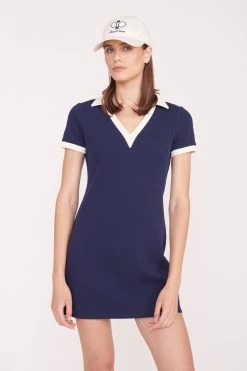 COURT HAT | WHITE -Staud Outlet Store Volley Dress Navy Ivory 023 01300 web