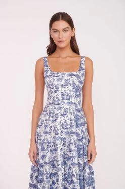 WELLS DRESS | BLUE TOILE -Staud Outlet Store WELLS DRESS TOILE RESHOOT 01674 web