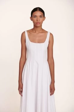 WELLS DRESS | WHITE -Staud Outlet Store Wells Dress White 011 edit web
