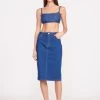 STAUD + WRANGLER THE PENCIL SKIRT | DARK RINSE