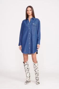STAUD + WRANGLER THE OVERSIZED WESTERN | DARK RINSE -Staud Outlet Store Wrangler 1089 web