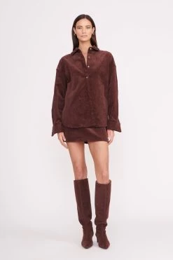 ANNETTE SKIRT | MAHOGANY -Staud Outlet Store annette skirt mahogany 7 f35c2dac 5c37 49ae ba3c 62ad144420b7