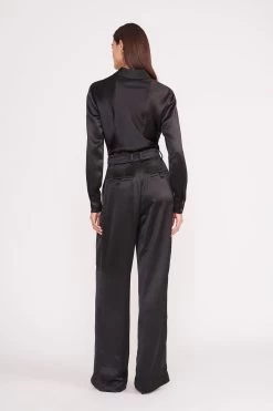 LUISA PANT | BLACK SATIN -Staud Outlet Store bogart top black 1 cab8b5da daff 4391 95dc 515ee81289ad