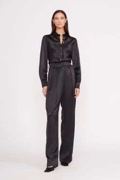 LUISA PANT | BLACK SATIN