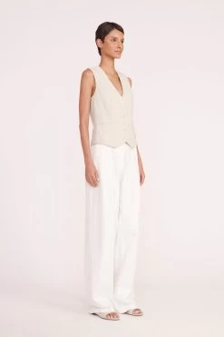 BRETT VEST | OAT MILK -Staud Outlet Store brett vest oat milk 00600 web