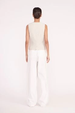 BRETT VEST | OAT MILK -Staud Outlet Store brett vest oat milk 00602 web