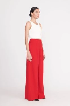 CALEB PANT | RUBY -Staud Outlet Store caleb pant ruby 4 7172029e 5099 4bcc 8d6d 42b2af063d8f