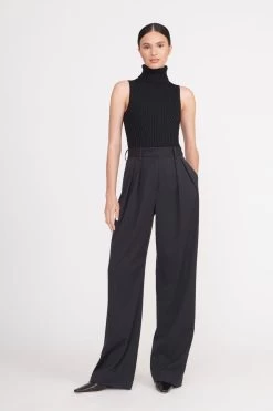 LUISA PANT | BLACK SUITING -Staud Outlet Store callum top black 1 9ffcab8f 7032 42c2 8a66 350581cae8f5